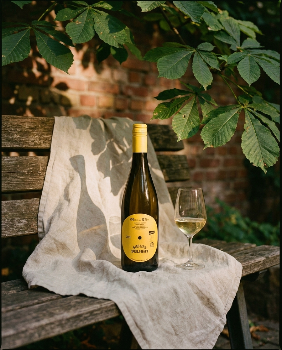 Riesling Delight draußen im Berliner Kiez