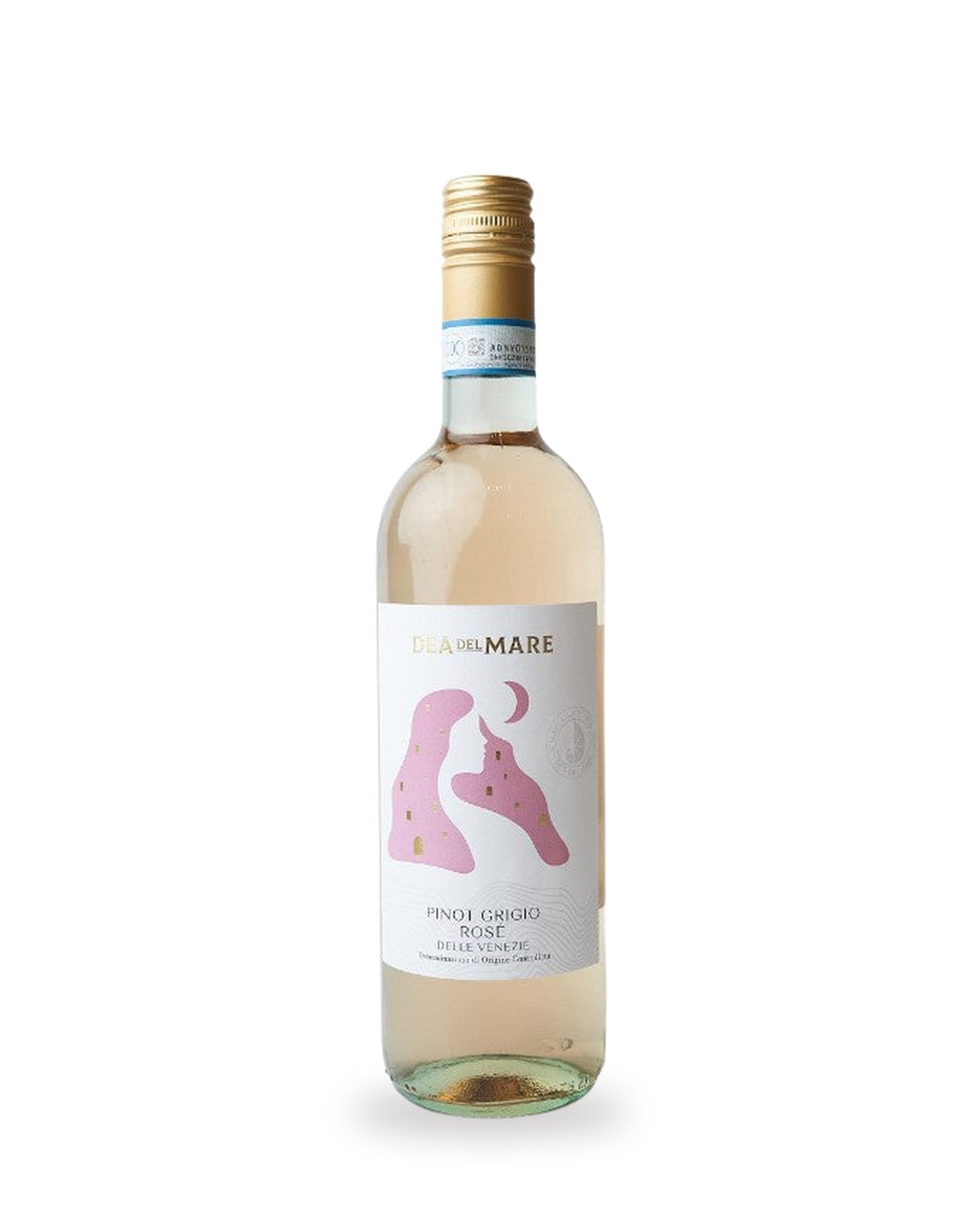 Dea del Mare Pinot Grigio Rosé — Flasche vor weißem Studio-Hintergrund