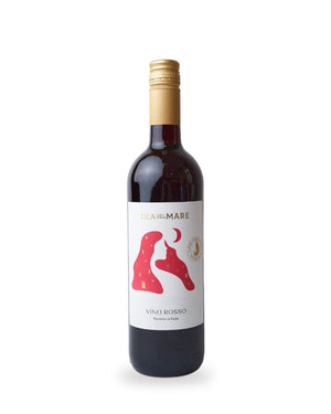 Dea del Mare Merlot Cabernet Sauvignon — Flasche vor weißem Studio-Hintergrund