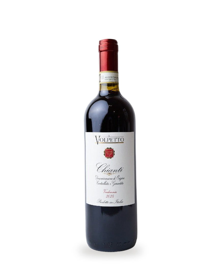 Il Volpetto Chianti — Flasche vor weißem Studio-Hintergrund