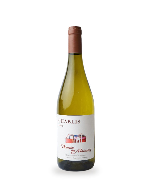 Domaine des Malandes Chablis — Flasche vor weißem Studio-Hintergrund