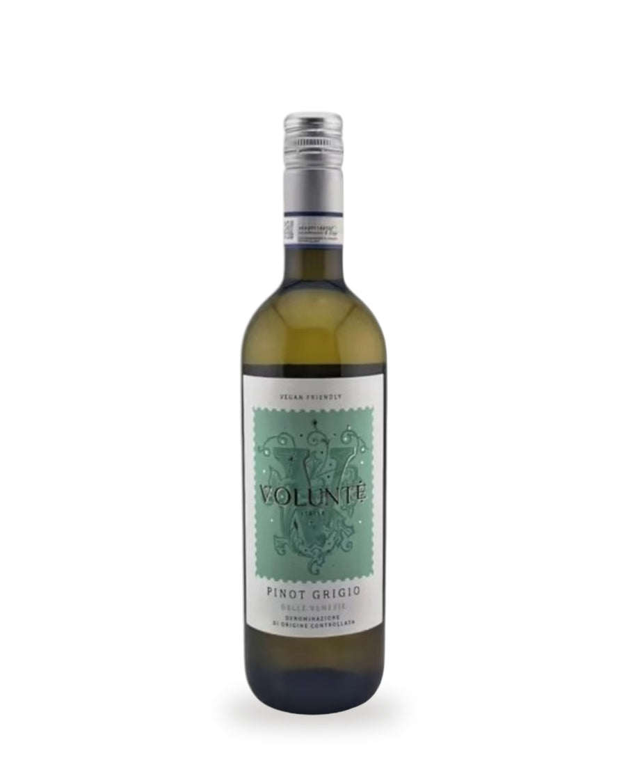 Volunté Pinot Grigio — Flasche vor weißem Studio-Hintergrund