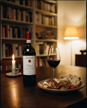 Il Volpetto Chianti auf dem Tisch in einer Berliner Altbauwohnung