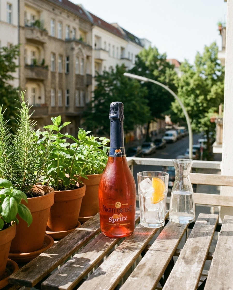 Night Orient Spritz Alkoholfrei draußen im Berliner Kiez