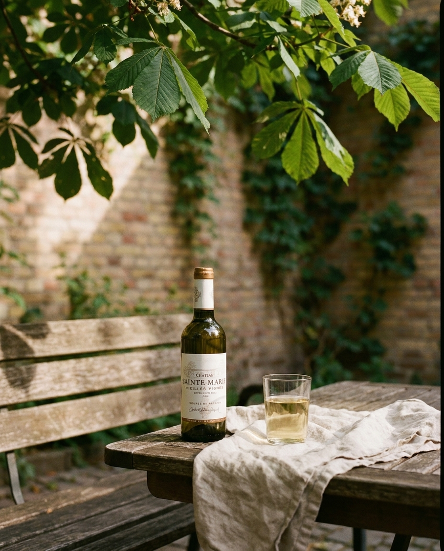 Château St. Marie Vieilles Vignes, 350ml draußen im Berliner Kiez