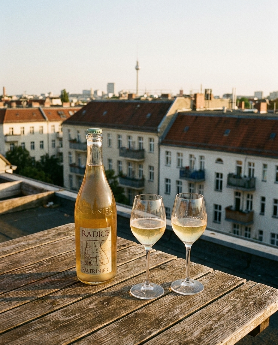 Lambrusco Radice draußen im Berliner Kiez